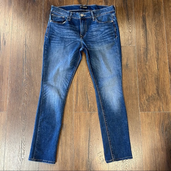 Express mid rise super skinny jeans SZ 10 Short - Picture 2 of 5